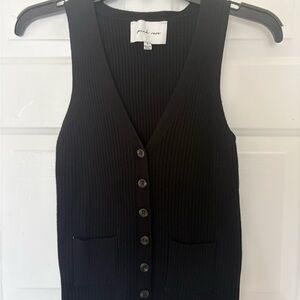 Pink Rose black sweater Vest